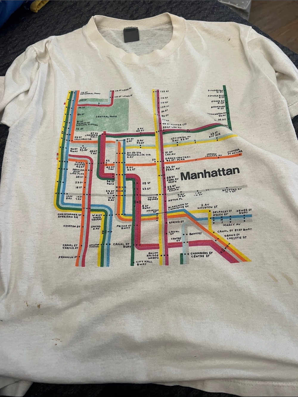 Manhattan Map Short Sleeve Tee - White